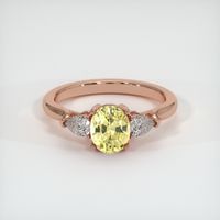 1.26 Ct. Yellow Sapphire Ring, 14K Rose Gold 1
