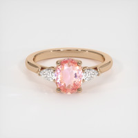 1.09 Ct. Padparadscha Sapphire Ring, 18K Rose Gold 1