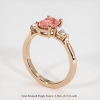 1.09 Ct. Padparadscha Sapphire Ring, 18K Rose Gold 2