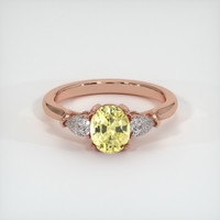 1.26 Ct. Yellow Sapphire Ring, 18K Rose Gold 1