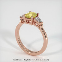 1.26 Ct. Yellow Sapphire Ring, 18K Rose Gold 2