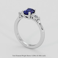 1.04 Ct. Violet Sapphire Ring, Silver 2