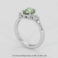 1.33 Ct. Yellowish Green Sapphire Ring, Silver 2