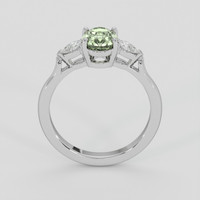 1.33 Ct. Yellowish Green Sapphire Ring, Silver 3