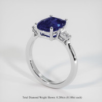 2.73 Ct. Color Change Sapphire Ring, 10K White Gold 2