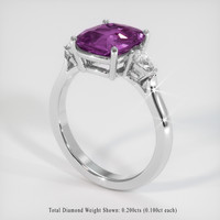 2.74 Ct. Purple Spinel Ring, 10K White Gold 2