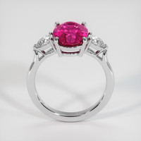 3.20 Ct. Pinkish Red Rubellite Tourmaline Ring, 10K White Gold 3