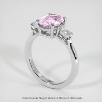 1.36 Ct. Pink Sapphire Ring, 10K White Gold 2