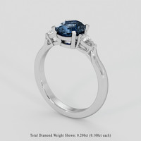 1.27 Ct. Blue Sapphire Ring, 10K White Gold 2