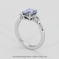 2.56 Ct. Bi Color Sapphire Ring, 10K White Gold 2
