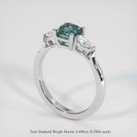 1.25 Ct. Greenish Blue Sapphire Ring, 10K White Gold 2