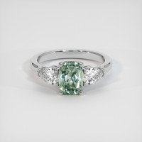 1.71 Ct. Green Sapphire Ring, 10K White Gold 1