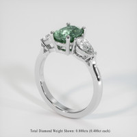 1.71 Ct. Green Sapphire Ring, 10K White Gold 2