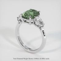 3.64 Ct. Green Sapphire Ring, 10K White Gold 2
