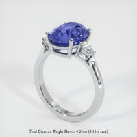5.43 Ct. Violet Sapphire Ring, 14K White Gold 2