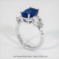 3.87 Ct. Sapphire Ring, 14K White Gold 2