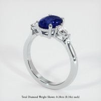 1.18 Ct. Sapphire Ring, 14K White Gold 2