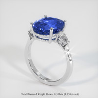 5.10 Ct. Sapphire Ring, 14K White Gold 2
