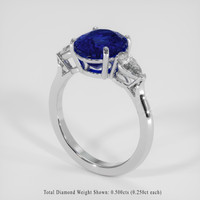 3.53 Ct. Blue Sapphire Ring, 14K White Gold 2