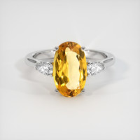 3.00 Ct. Gemstone Ring, 14K White Gold 1