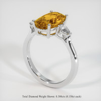 3.00 Ct. Gemstone Ring, 14K White Gold 2