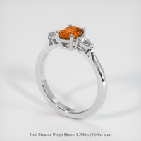 0.93 Ct. Gemstone Ring, 14K White Gold 2