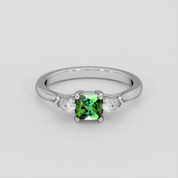 0.53 Ct. Bluish Green Tourmaline Ring, 14K White Gold 1