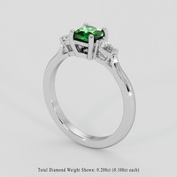 0.53 Ct. Bluish Green Tourmaline Ring, 14K White Gold 2