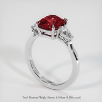 2.76 Ct. Gemstone Ring, 14K White Gold 2