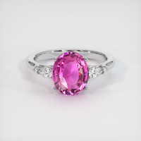 3.08 Ct. Sapphire Ring, 14K White Gold 1