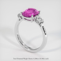 3.08 Ct. Sapphire Ring, 14K White Gold 2