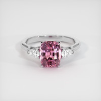 1.73 Ct. Pink Sapphire Ring, 14K White Gold 1
