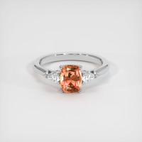 1.59 Ct. Padparadscha Sapphire Ring, 14K White Gold 1