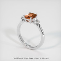 1.59 Ct. Padparadscha Sapphire Ring, 14K White Gold 2