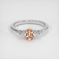0.75 Ct. Sapphire Ring, 14K White Gold 1
