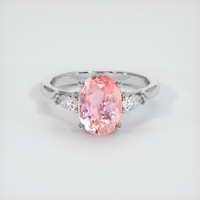 2.77 Ct. Padparadscha Sapphire Ring, 14K White Gold 1
