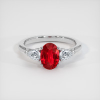 1.37 Ct. Ruby Ring, 14K White Gold 1