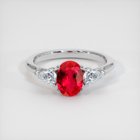 1.13 Ct. Ruby Ring, 14K White Gold 1