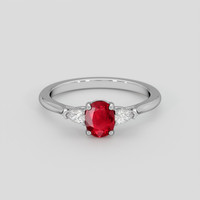 1.21 Ct. Ruby Ring, 14K White Gold 1