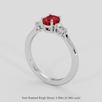 1.21 Ct. Ruby Ring, 14K White Gold 2