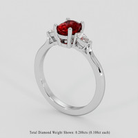 1.20 Ct. Ruby Ring, 14K White Gold 2