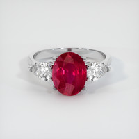 3.01 Ct. Ruby Ring, 14K White Gold 1