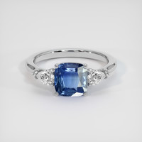 2.09 Ct. Blue Sapphire Ring, 14K White Gold 1