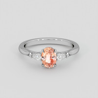 1.36 Ct. Padparadscha Sapphire Ring, 14K White Gold 1