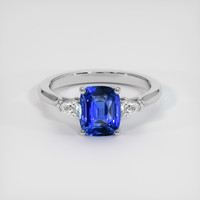 2.04 Ct. Blue Sapphire Ring, 14K White Gold 1
