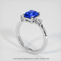 2.04 Ct. Blue Sapphire Ring, 14K White Gold 2
