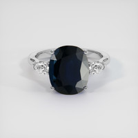 5.33 Ct. Blue Sapphire Ring, 14K White Gold 1