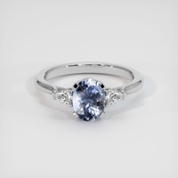 1.60 Ct. Blue Sapphire Ring, 14K White Gold 1
