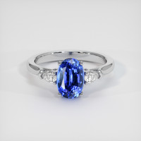 2.03 Ct. Blue Sapphire Ring, 14K White Gold 1