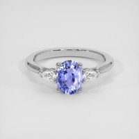1.32 Ct. Blue Sapphire Ring, 14K White Gold 1